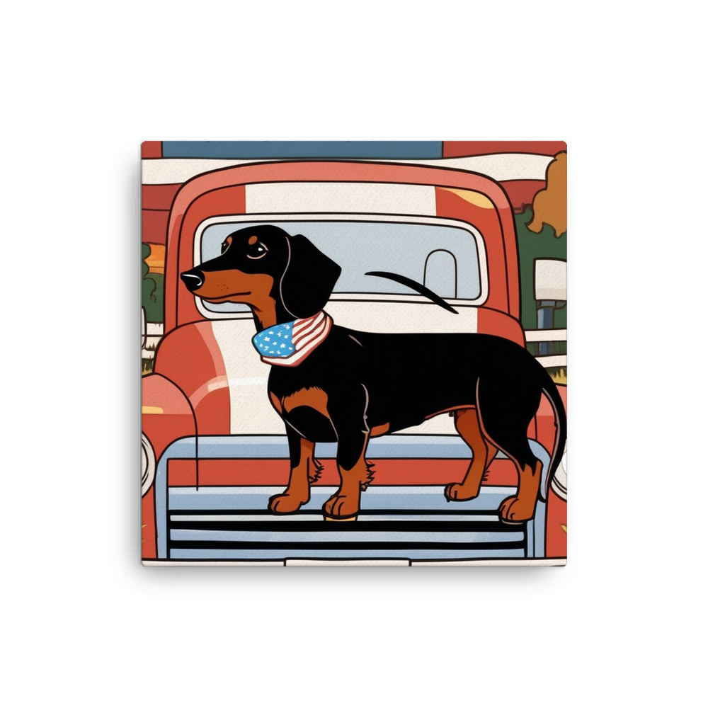 PugMug Custom Black Dachshund Canvas