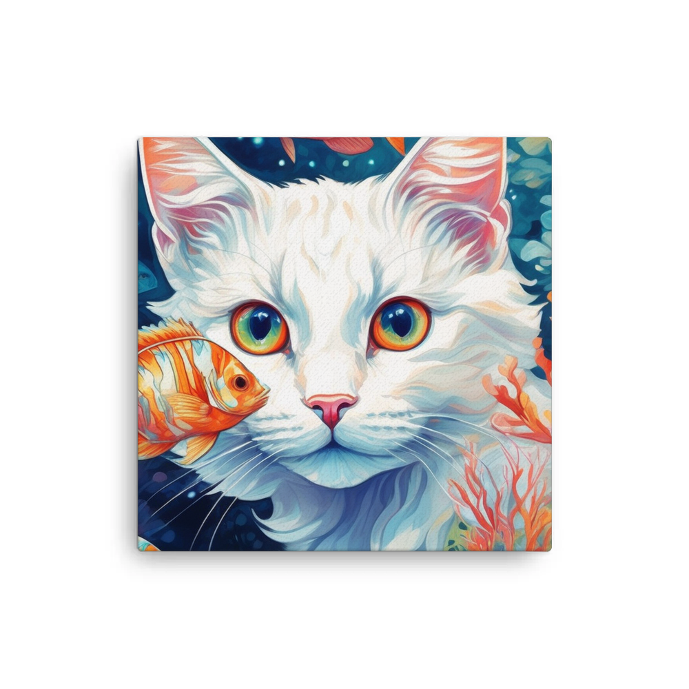 PugMug Custom White Companion Cat Canvas