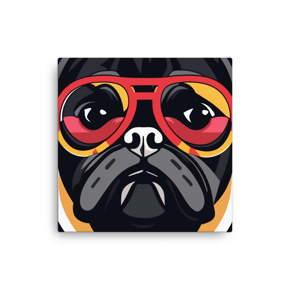 PugMug Custom Black Pug Canvas