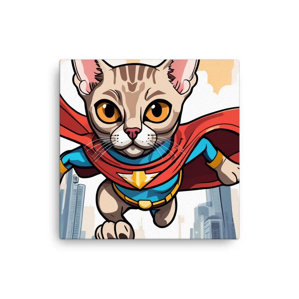 PugMug Custom Tabby Devon Rex Cat Canvas