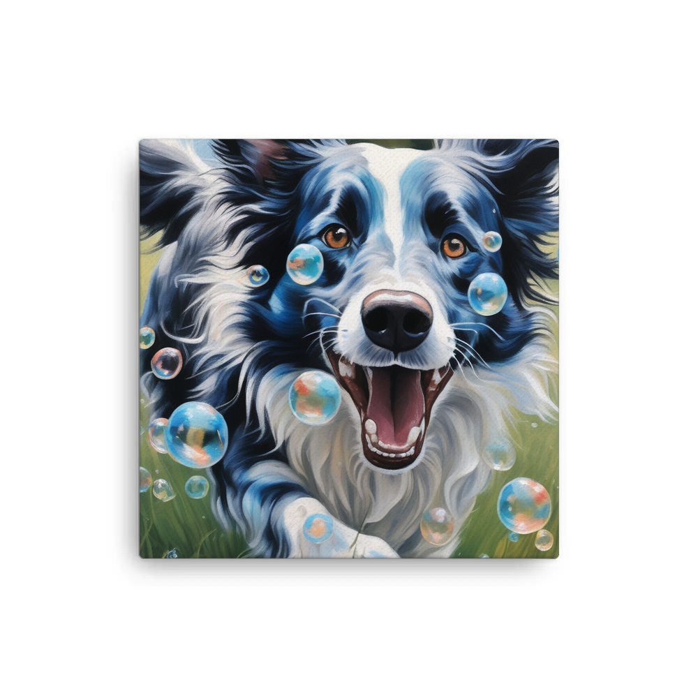 PugMug Custom Blue Merle Border Collie Canvas