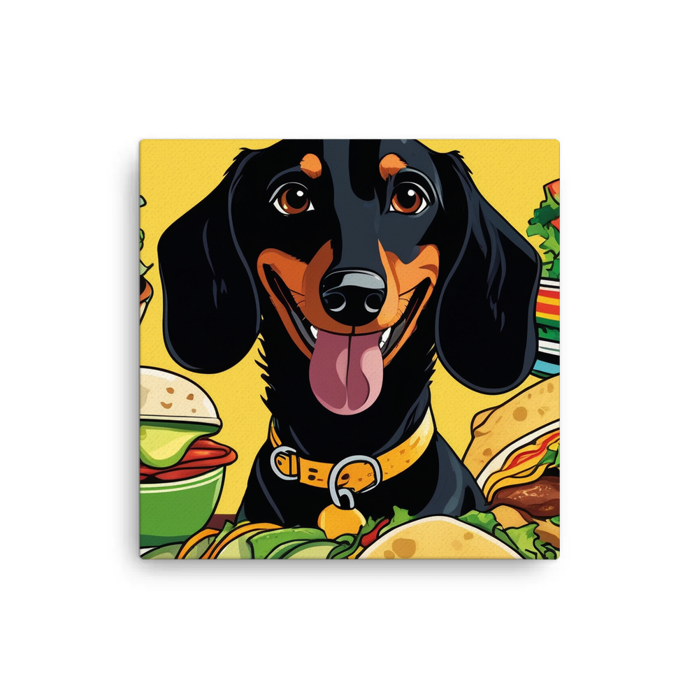 PugMug Custom Black Dachshund Canvas