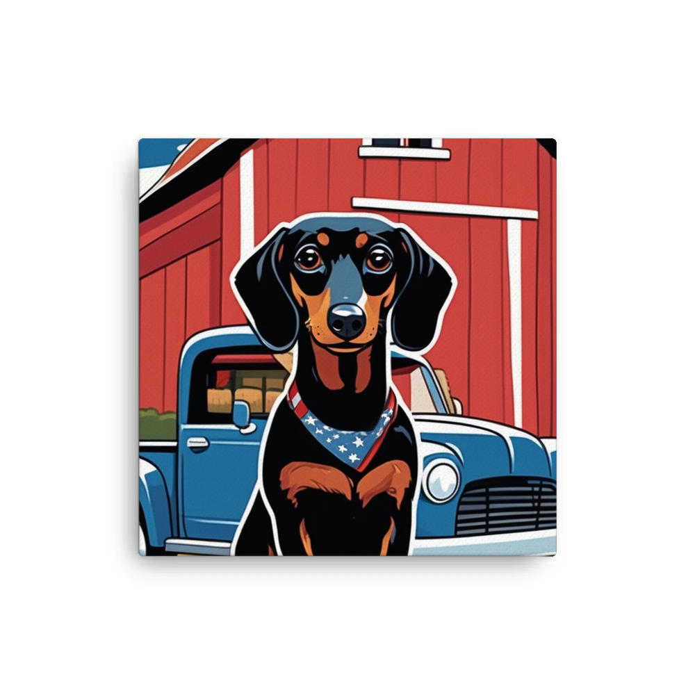 PugMug Custom Black Dachshund Canvas