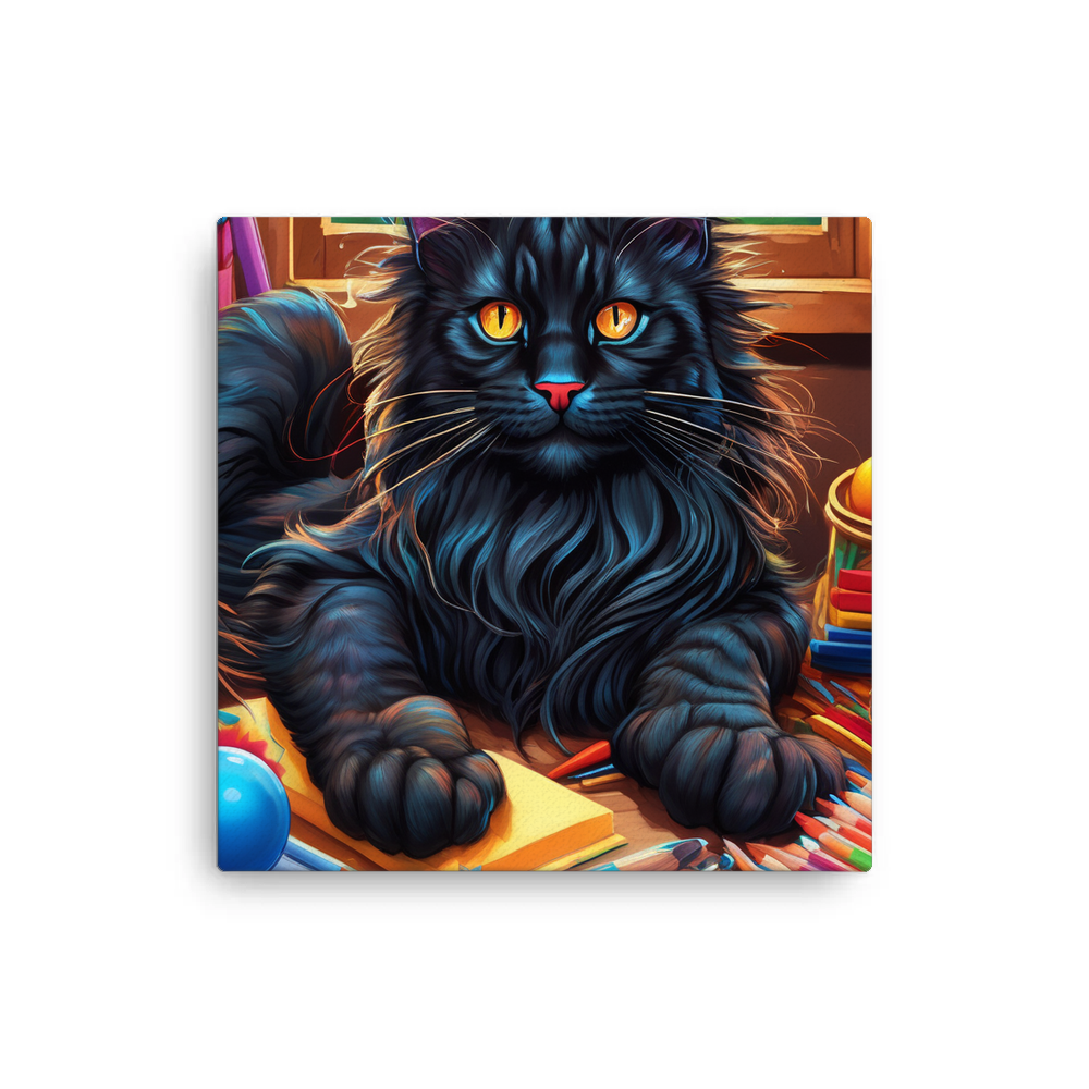 PugMug Custom Black Maine Coon Cat Canvas