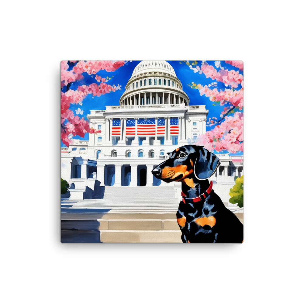 PugMug Custom Black Dachshund Canvas