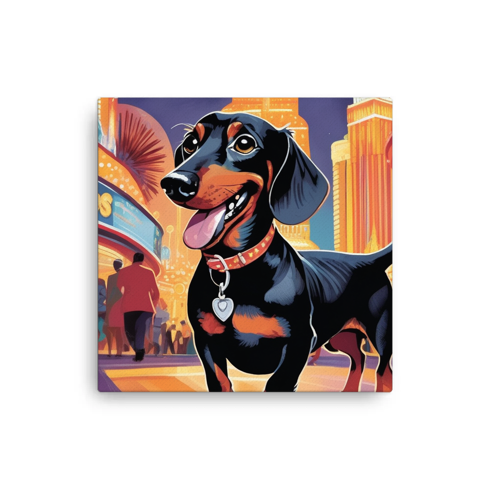 PugMug Custom Black Dachshund Canvas