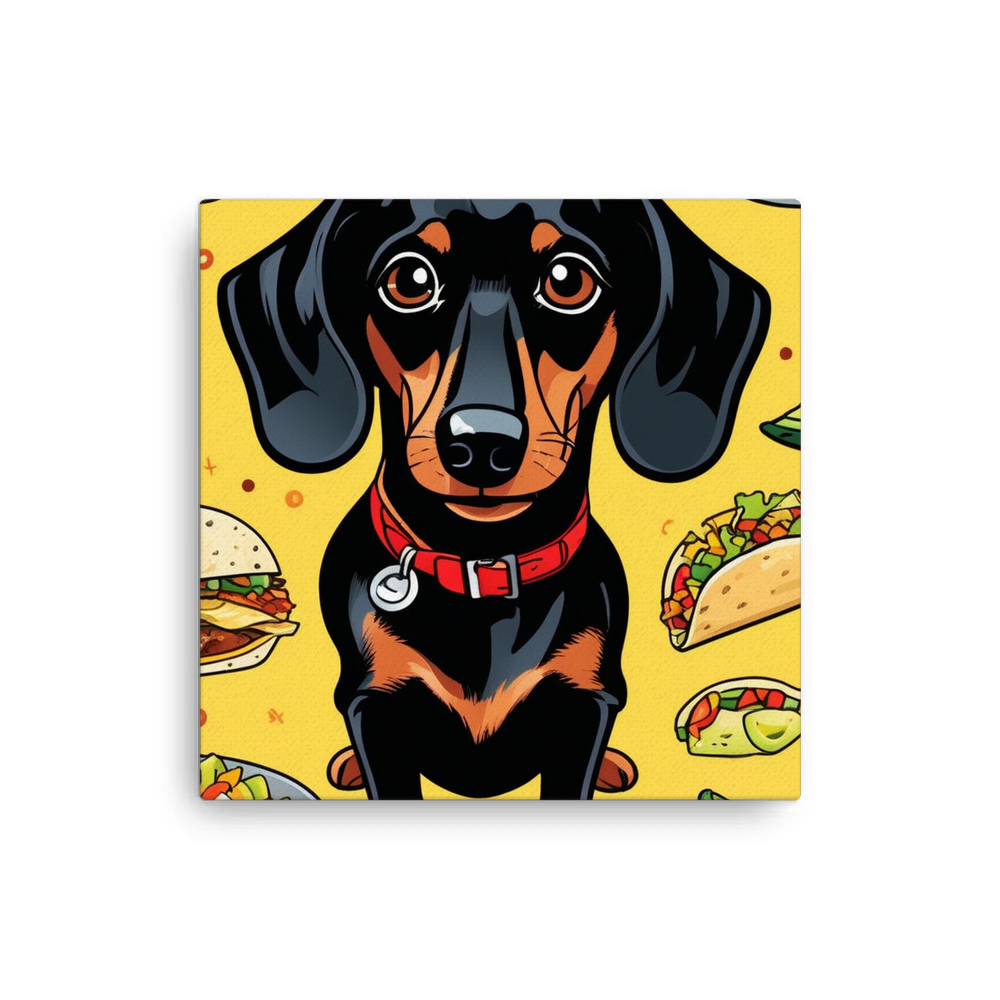 PugMug Custom Black Dachshund Canvas