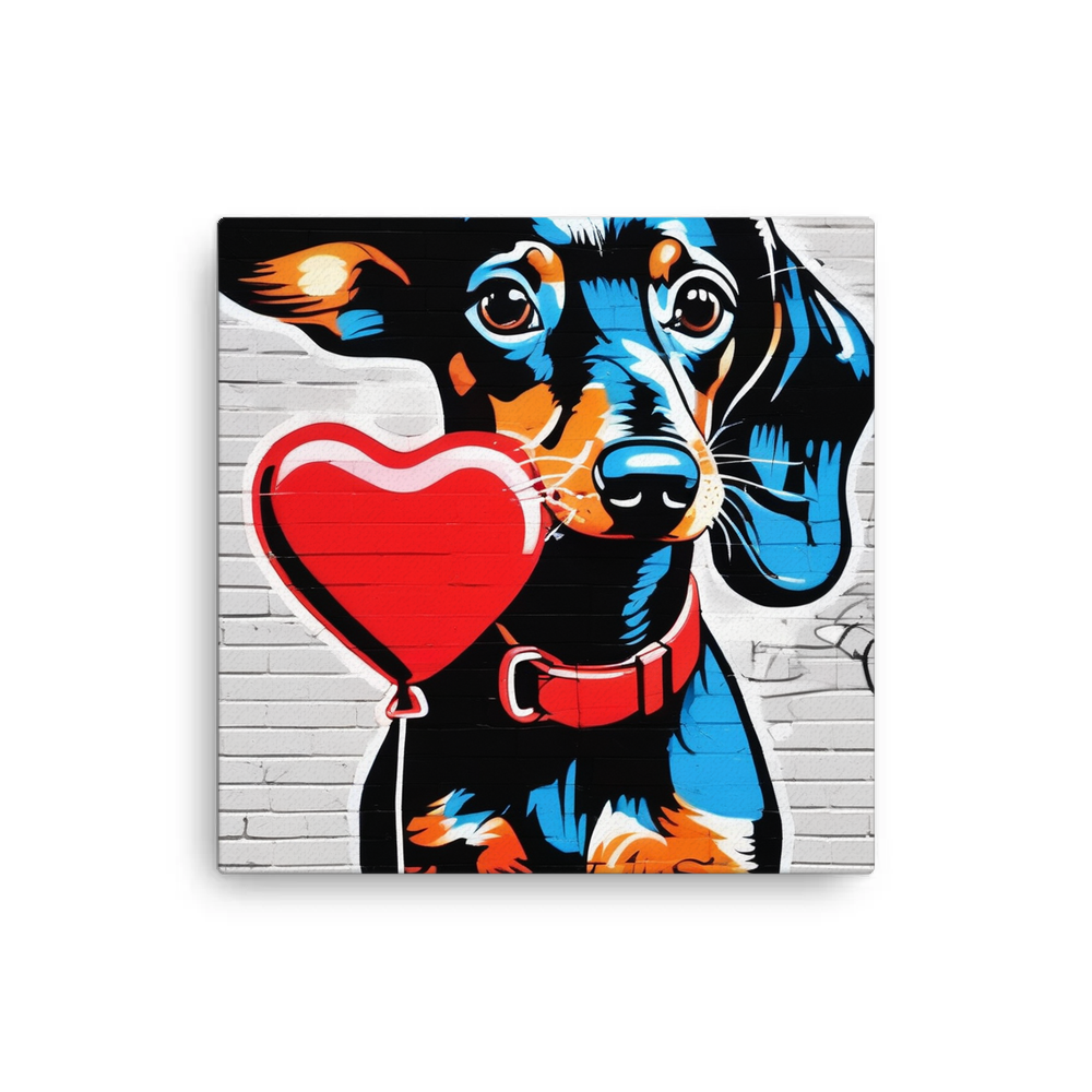 PugMug Custom Black Dachshund Canvas