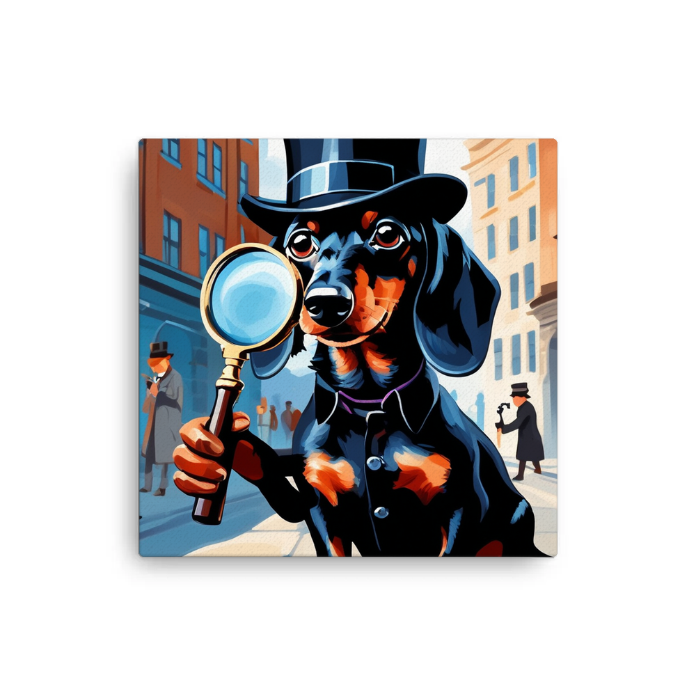 PugMug Custom Black Dachshund Canvas