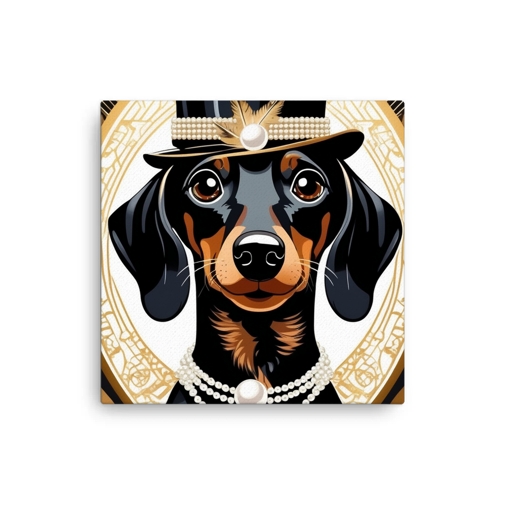 PugMug Custom Black Dachshund Canvas