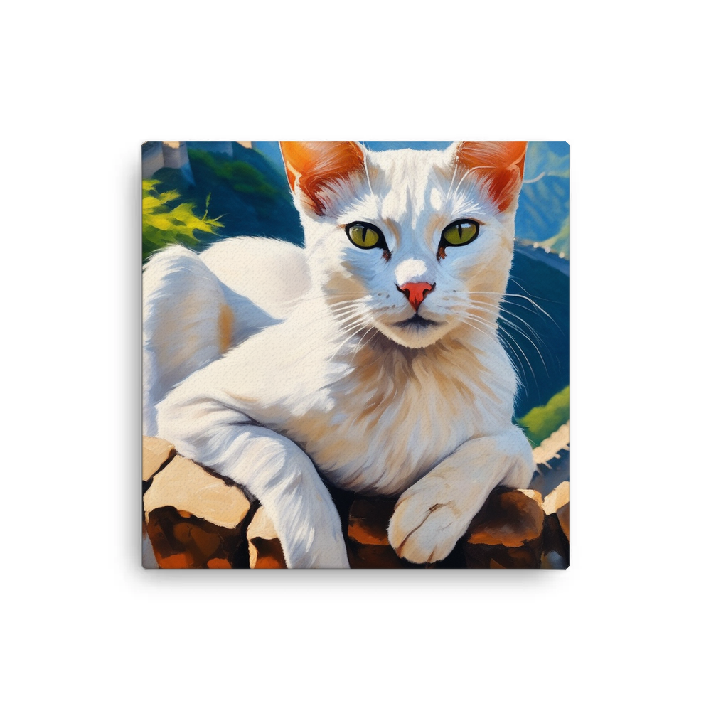 PugMug Custom White Abyssinian Cat Canvas
