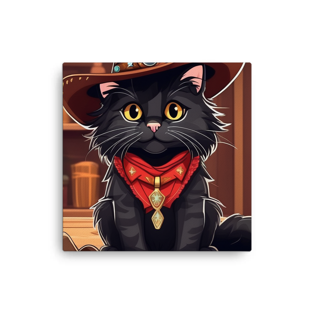 PugMug Custom Black Maine Coon Cat Canvas