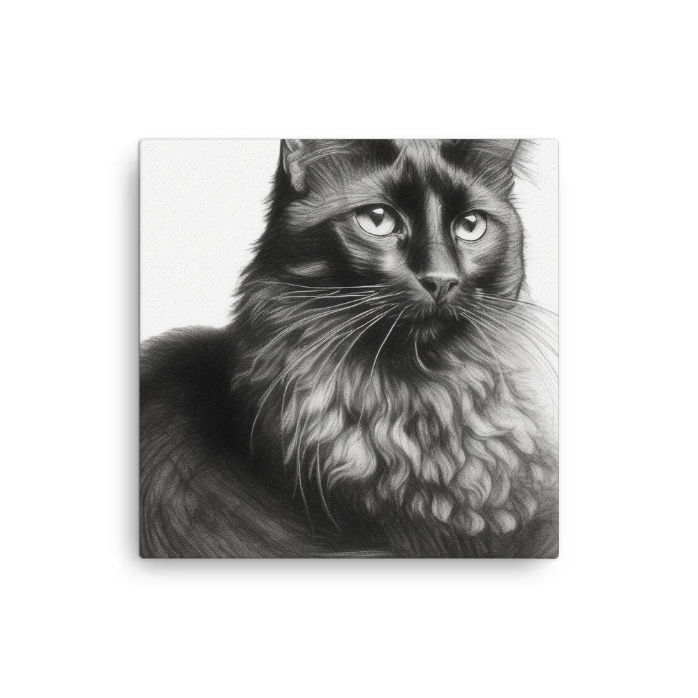 PugMug Custom Black Companion Cat Canvas