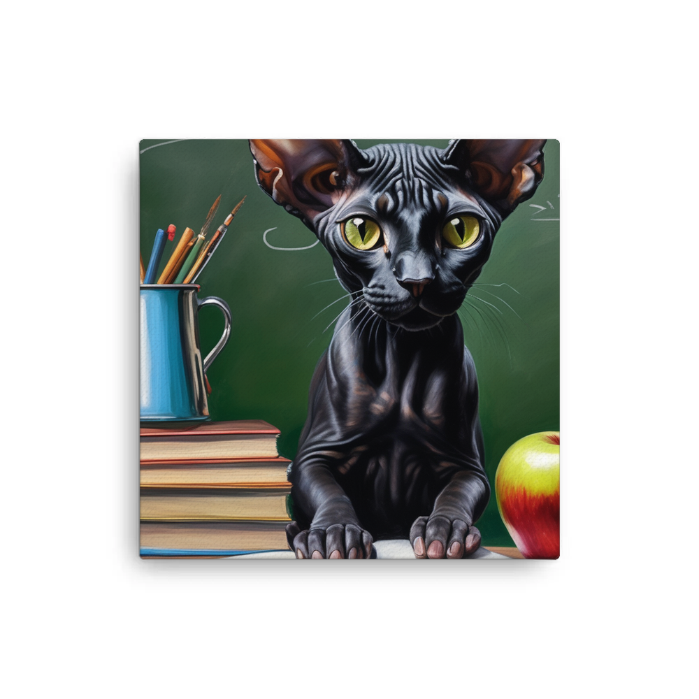 PugMug Custom Black Sphynx Cat Canvas