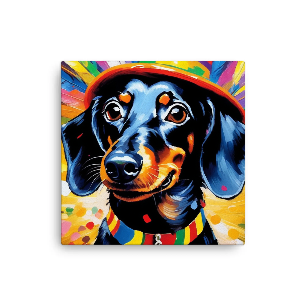 PugMug Custom Black Dachshund Canvas