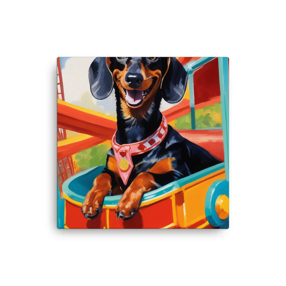PugMug Custom Black Dachshund Canvas