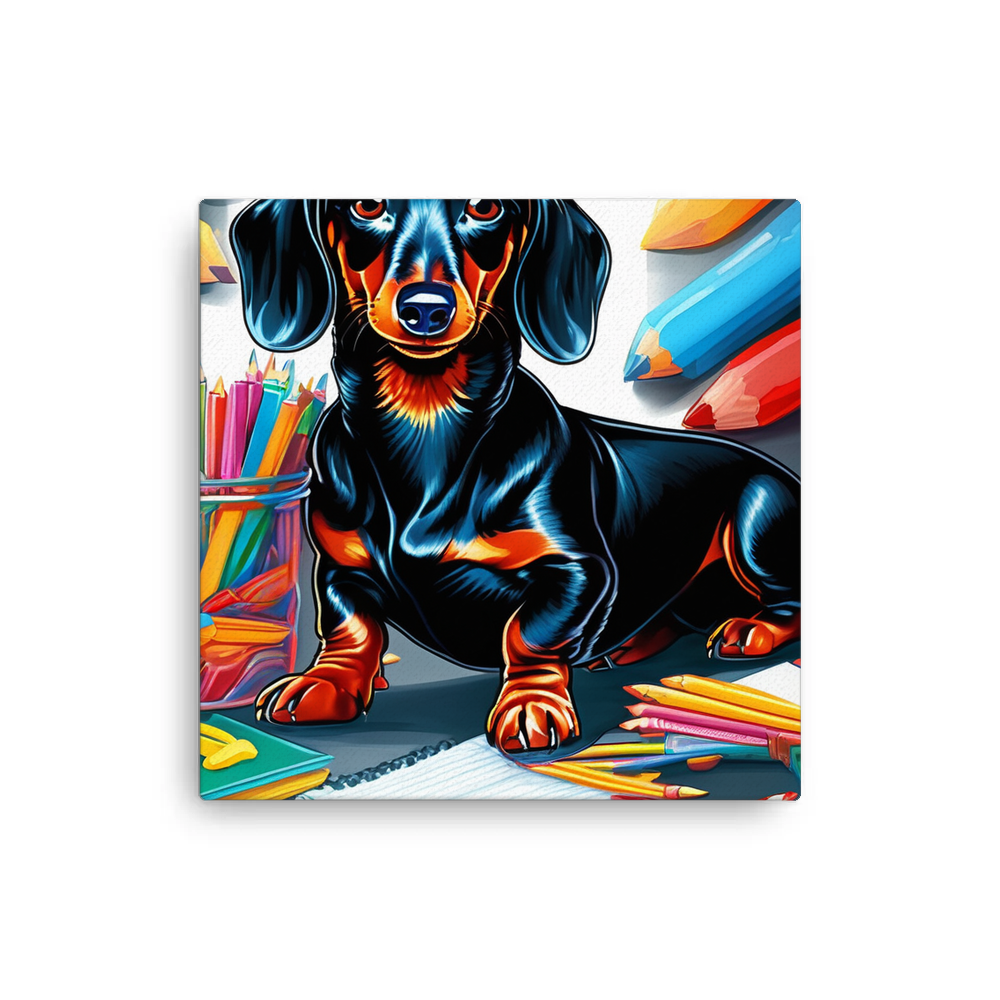 PugMug Custom Black Dachshund Canvas