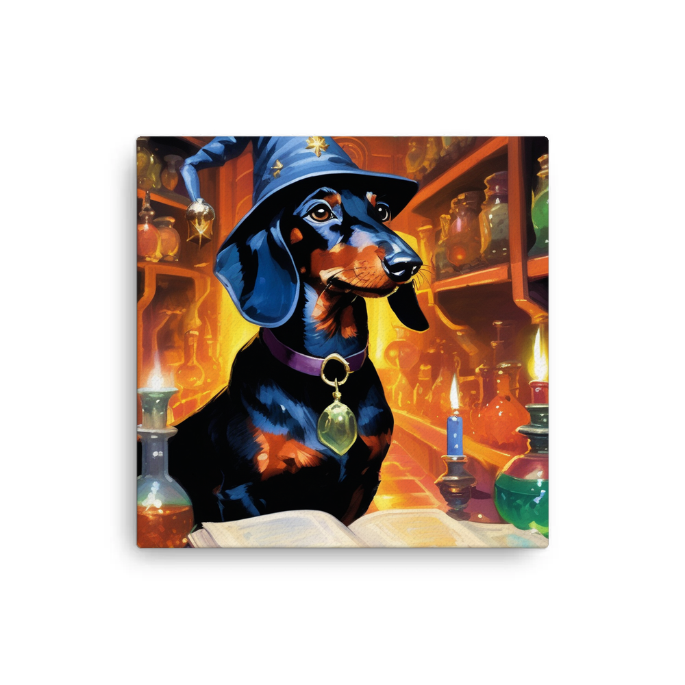 PugMug Custom Black Dachshund Canvas