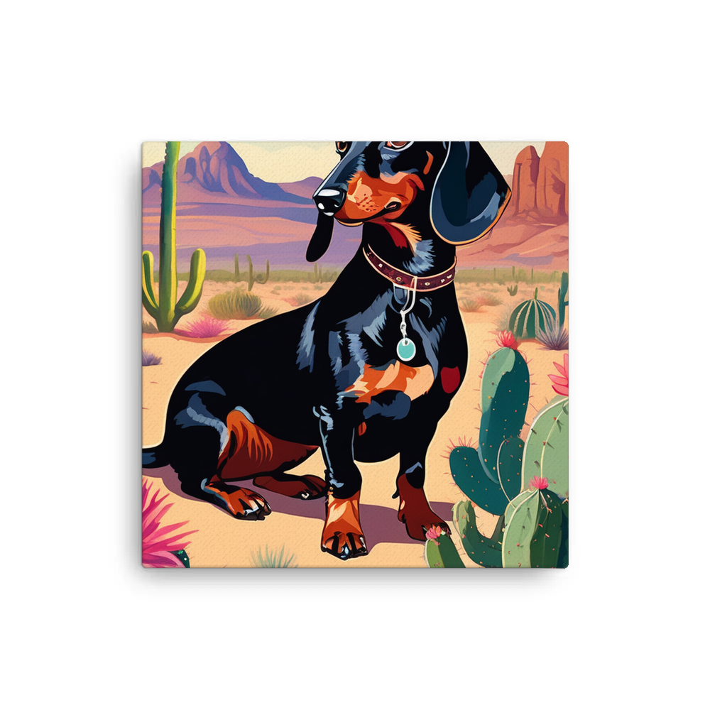 PugMug Custom Black Dachshund Canvas