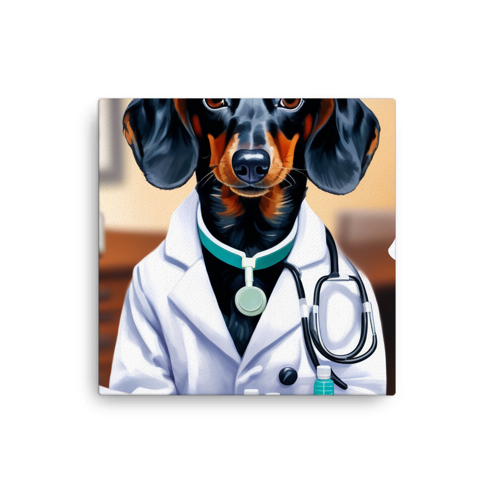 PugMug Custom Black Dachshund Canvas