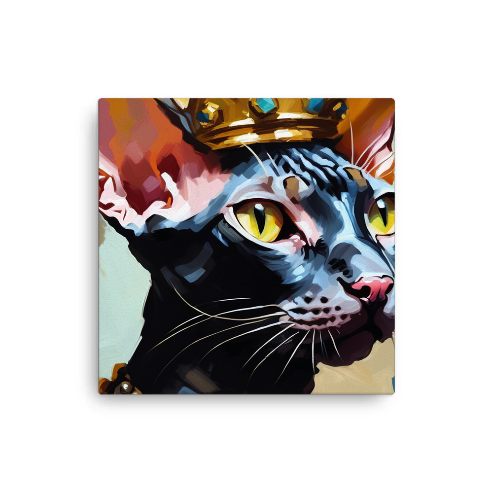 PugMug Custom Black Sphynx Cat Canvas