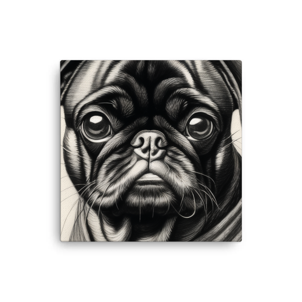 PugMug Custom Black Pug Canvas