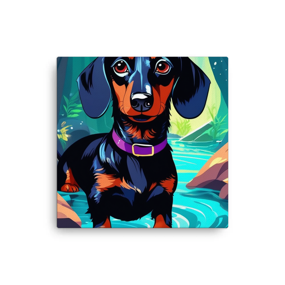 PugMug Custom Black Dachshund Canvas