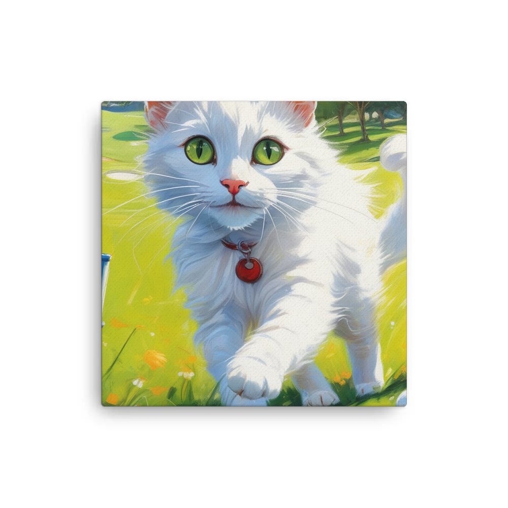 PugMug Custom White Companion Cat Canvas