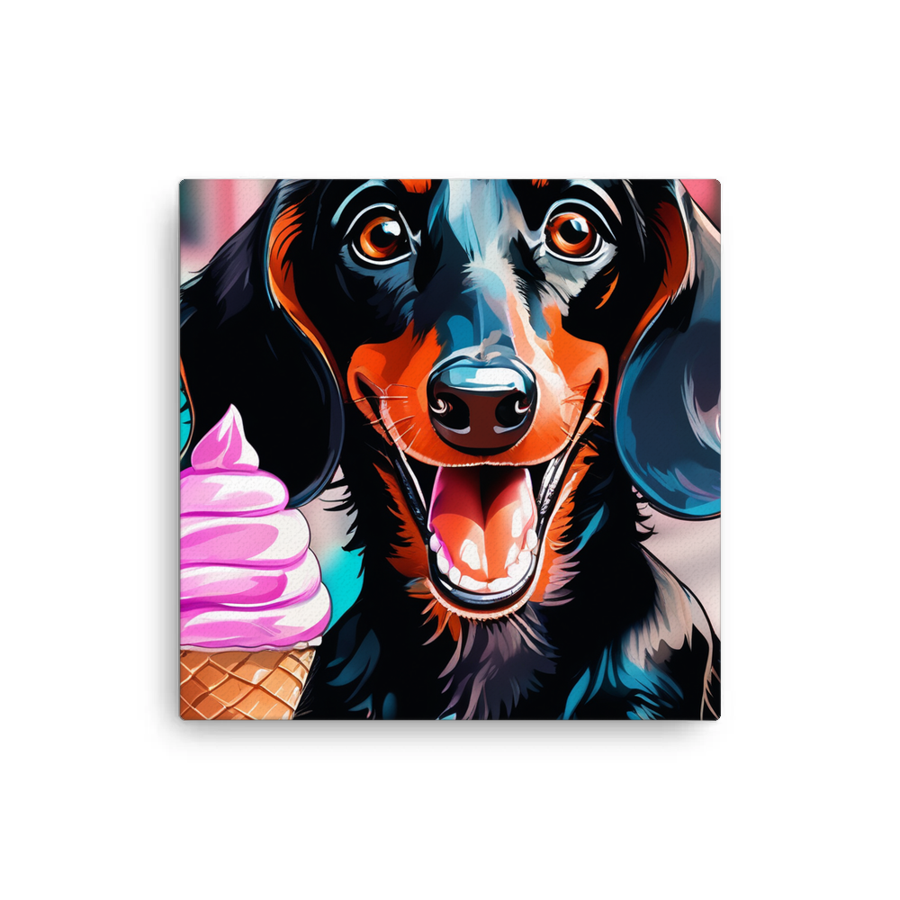 PugMug Custom Black Dachshund Canvas