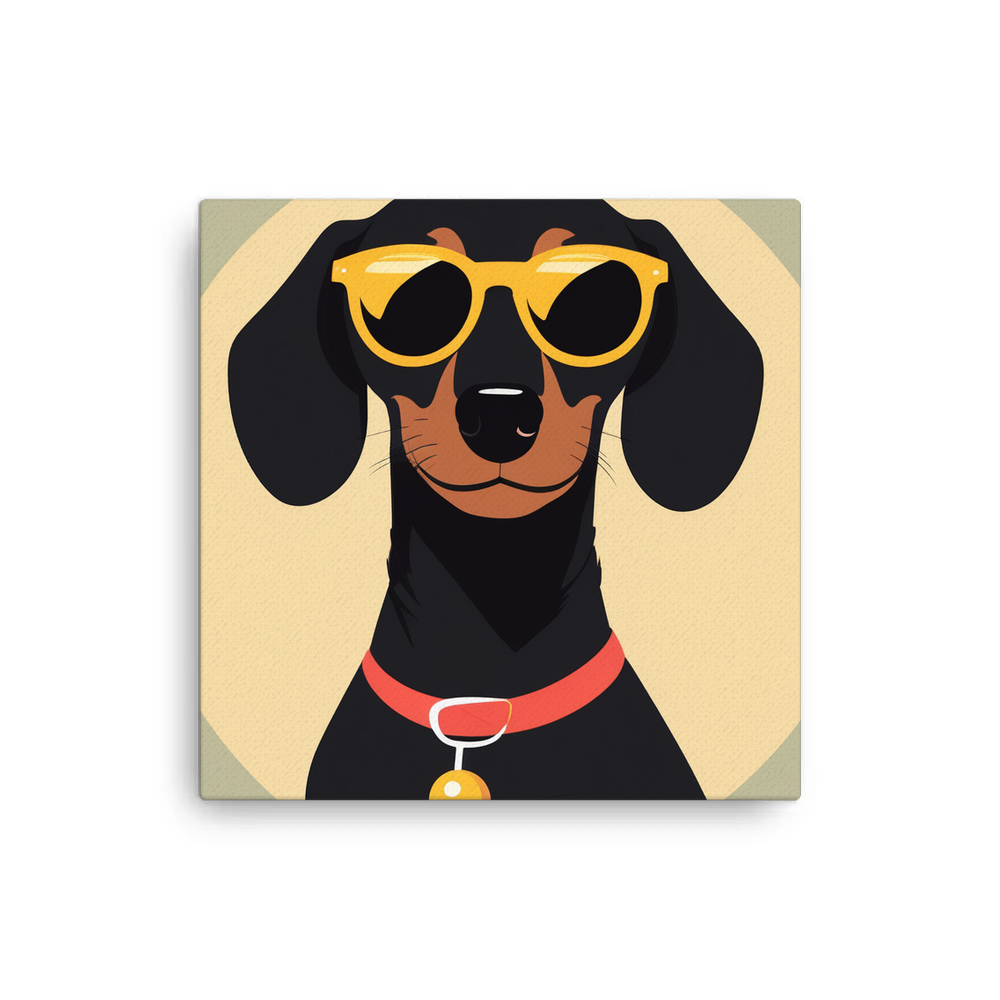 PugMug Custom Black Dachshund Canvas