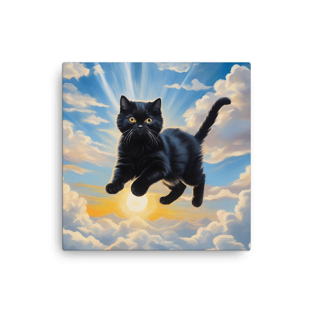 PugMug Custom Black Scottish Fold Cat Canvas