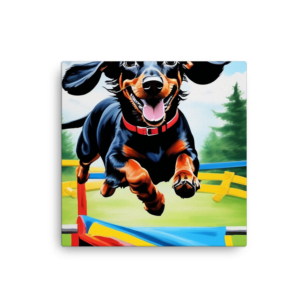 PugMug Custom Black Dachshund Canvas