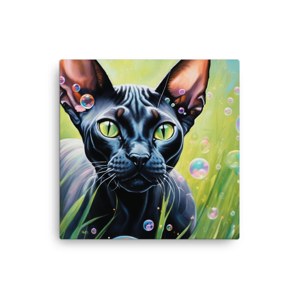 PugMug Custom Black Sphynx Cat Canvas