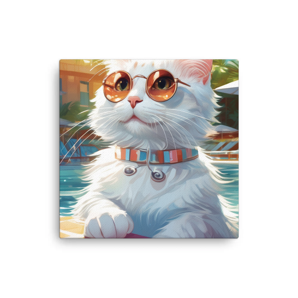 PugMug Custom White Companion Cat Canvas