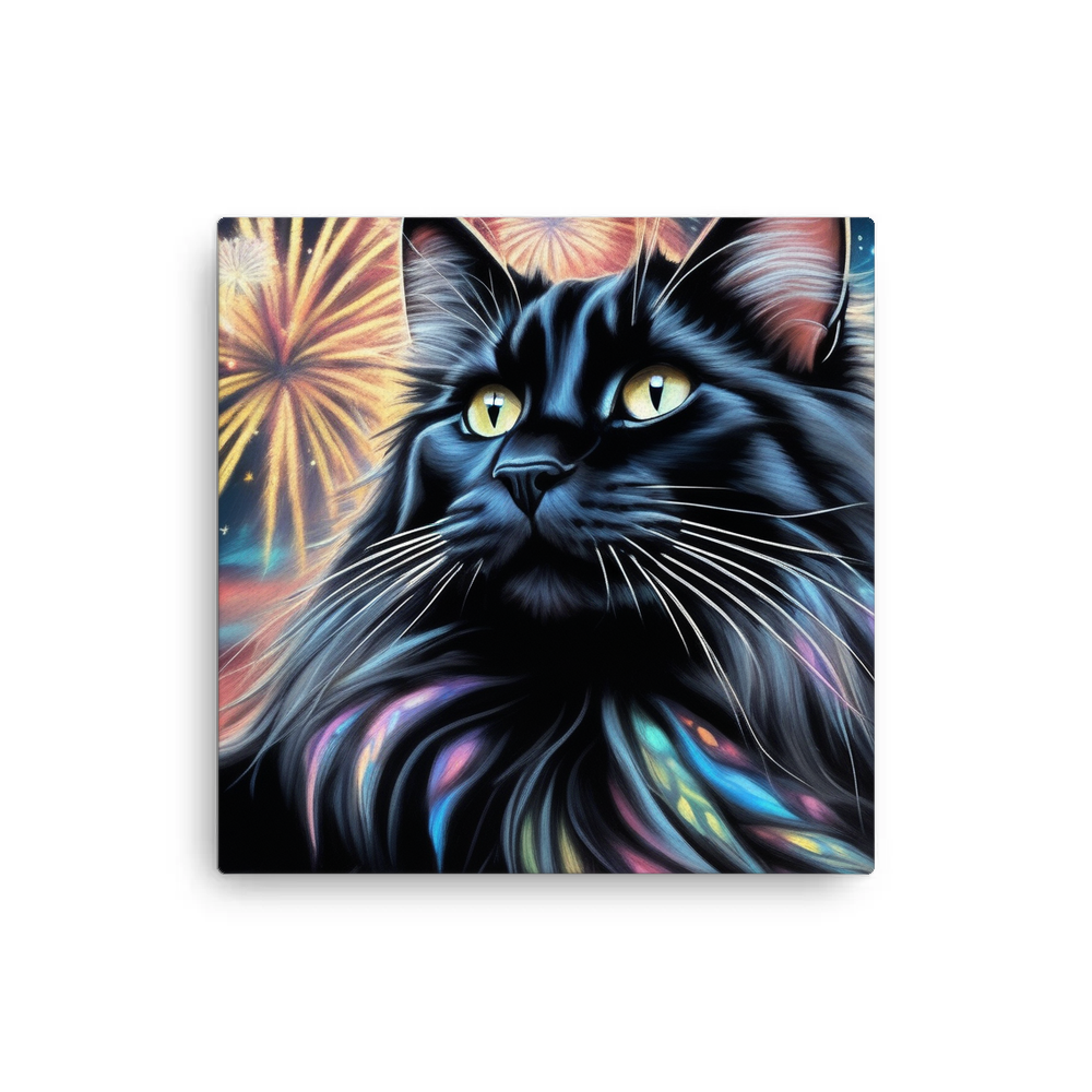 PugMug Custom Black Maine Coon Cat Canvas