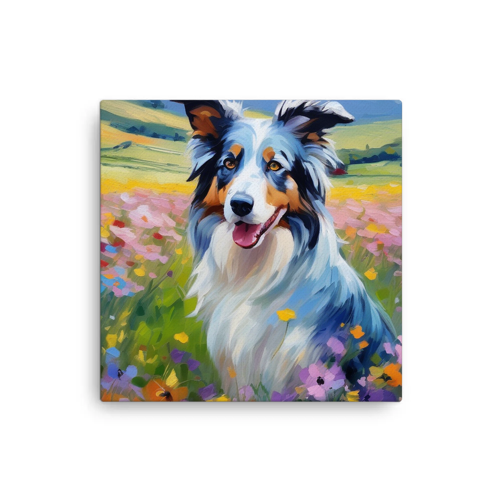 PugMug Custom Blue Merle Border Collie Canvas
