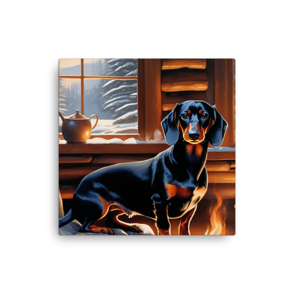 PugMug Custom Black Dachshund Canvas
