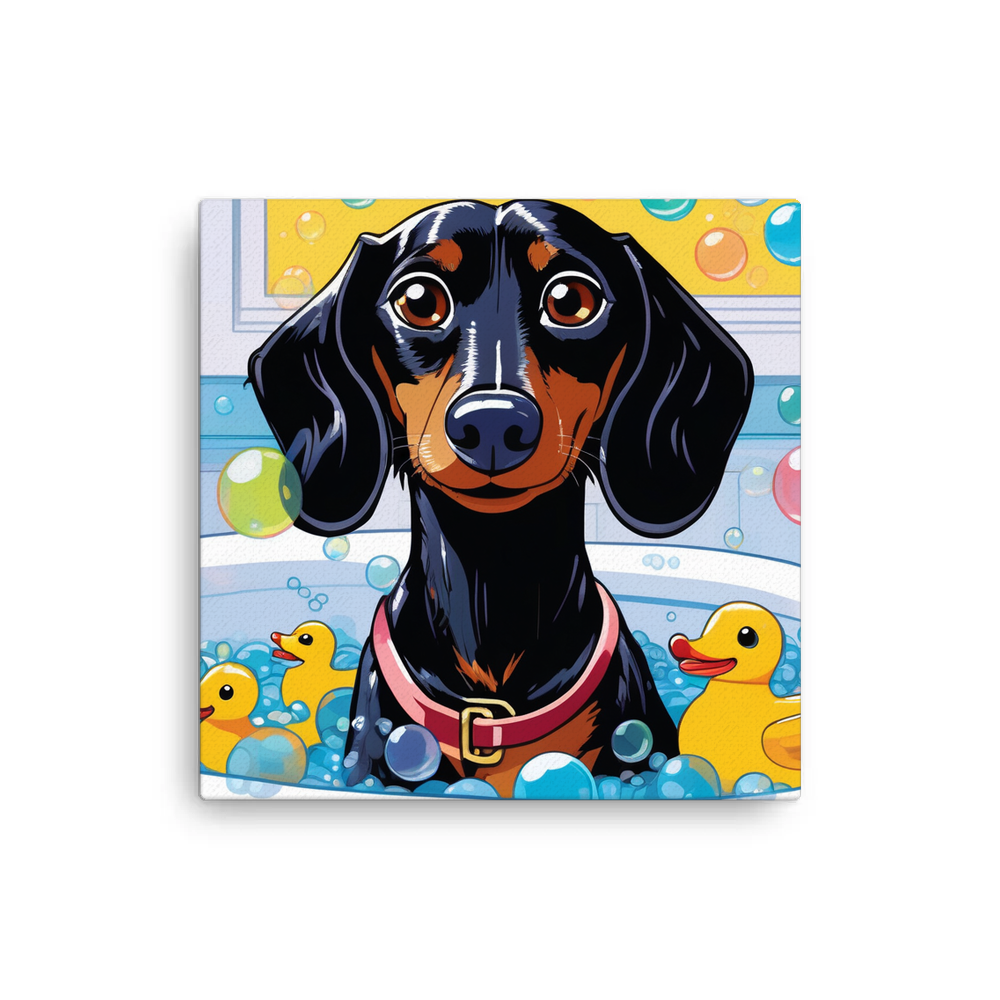 PugMug Custom Black Dachshund Canvas