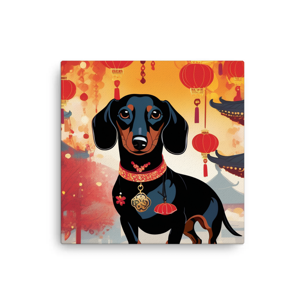 PugMug Custom Black Dachshund Canvas