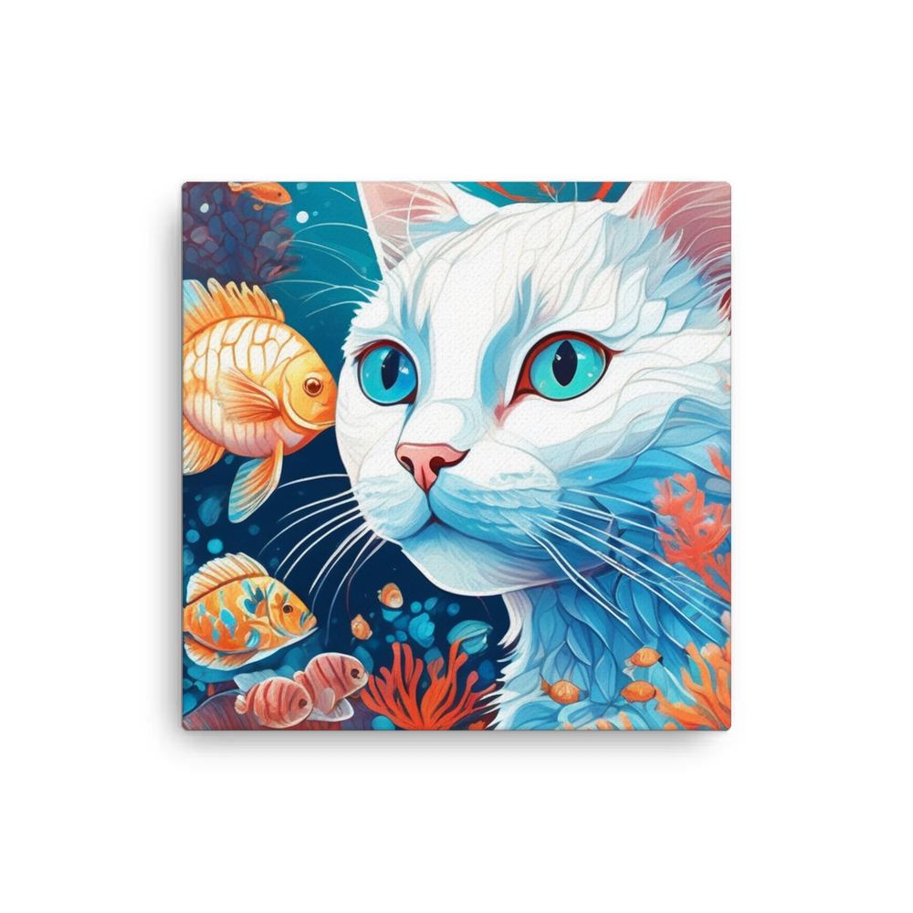 PugMug Custom White Companion Cat Canvas