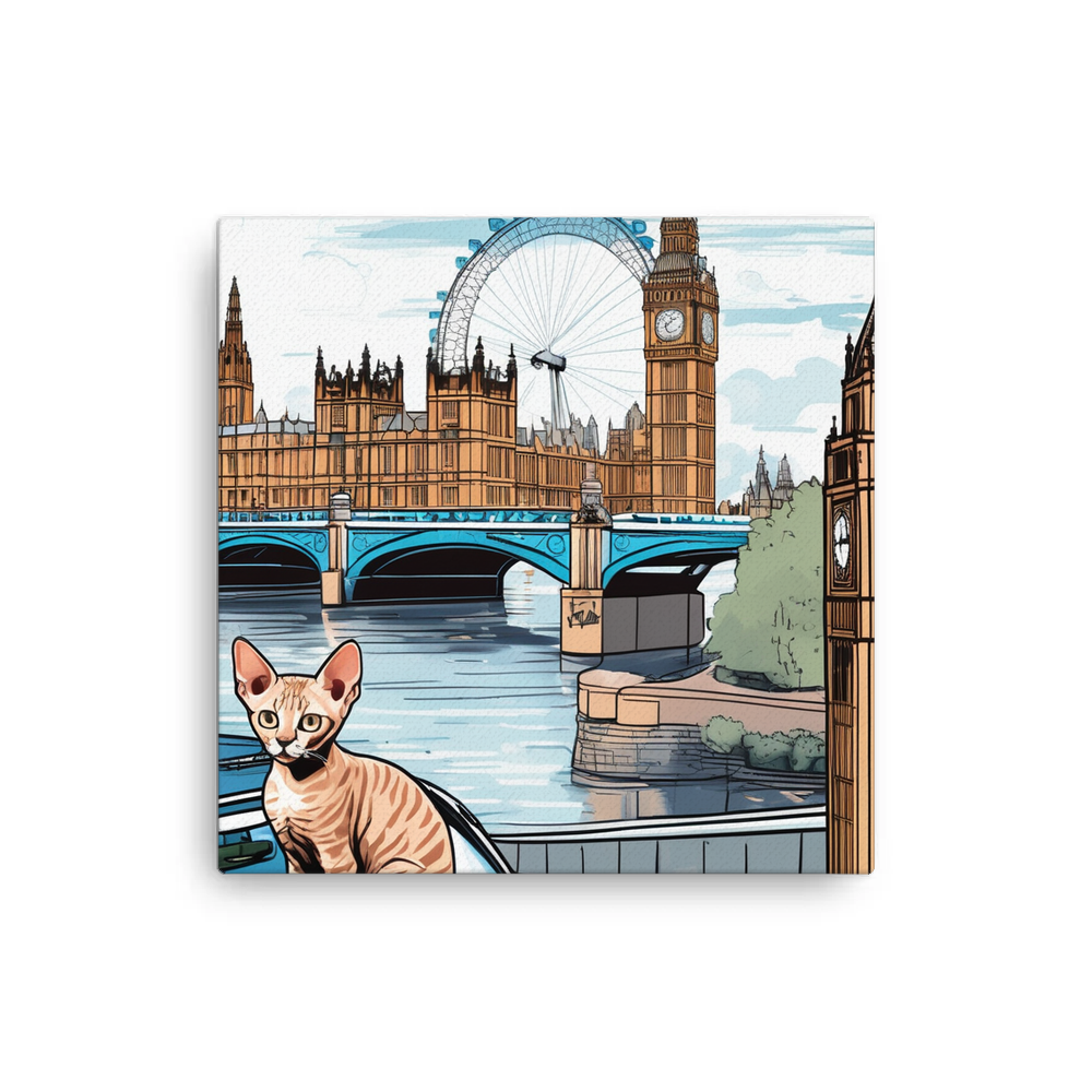 PugMug Custom Tabby Devon Rex Cat Canvas