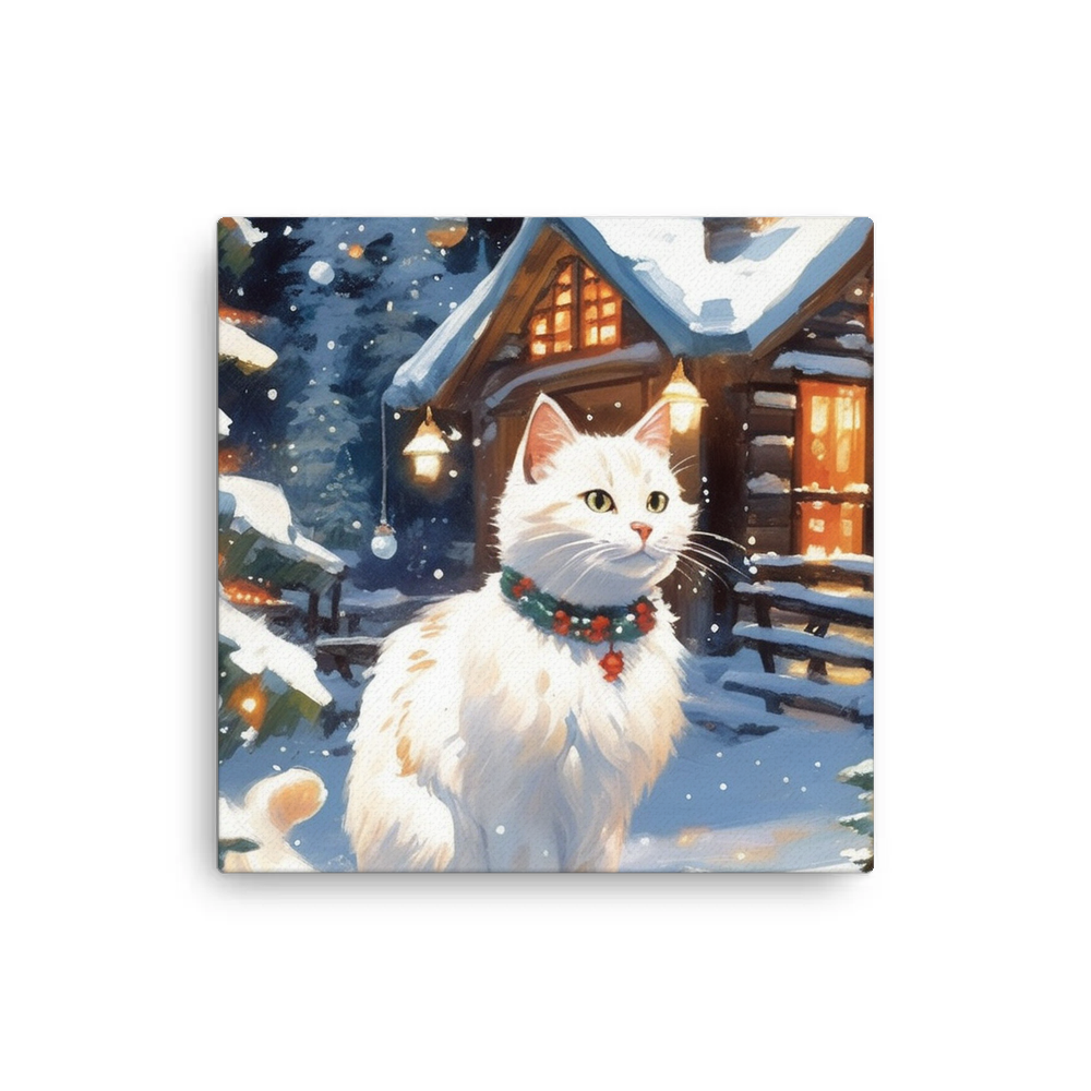 PugMug Custom White Companion Cat Canvas