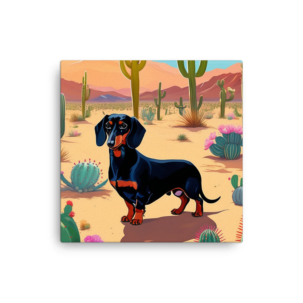 PugMug Custom Black Dachshund Canvas
