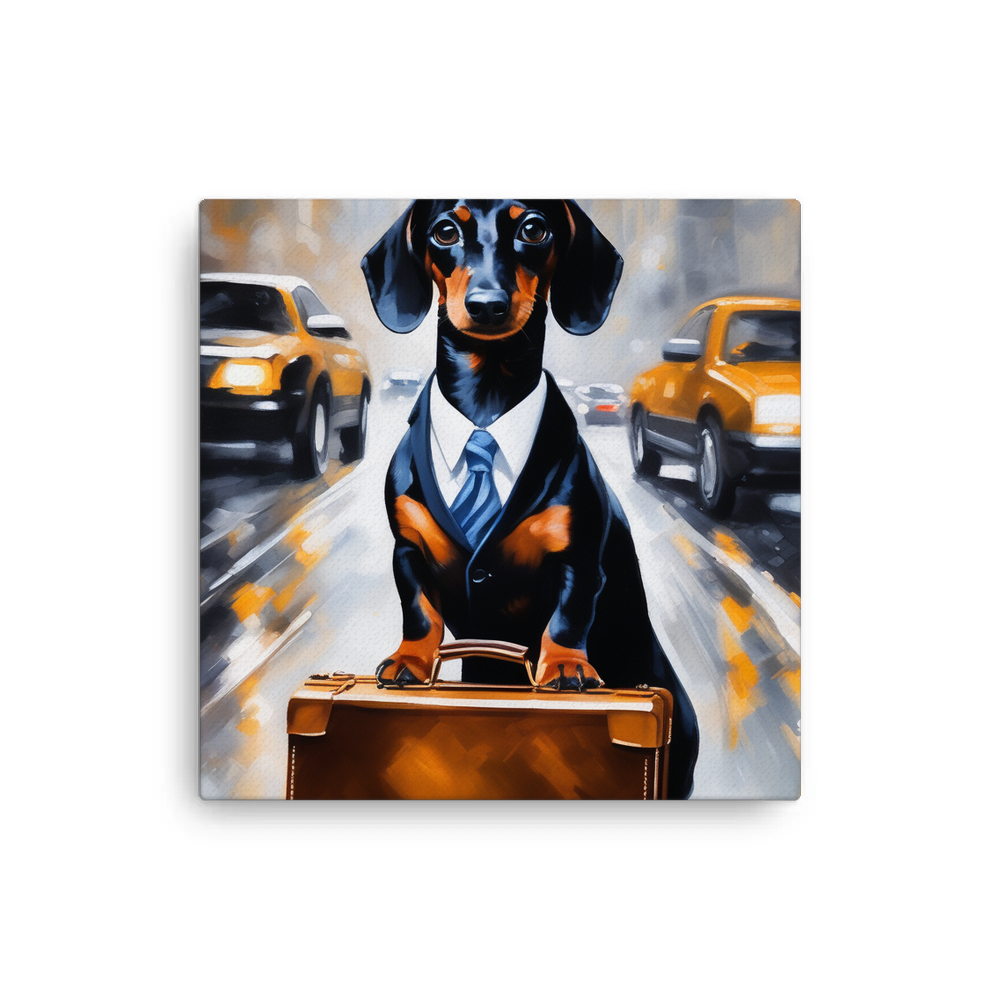 PugMug Custom Black Dachshund Canvas
