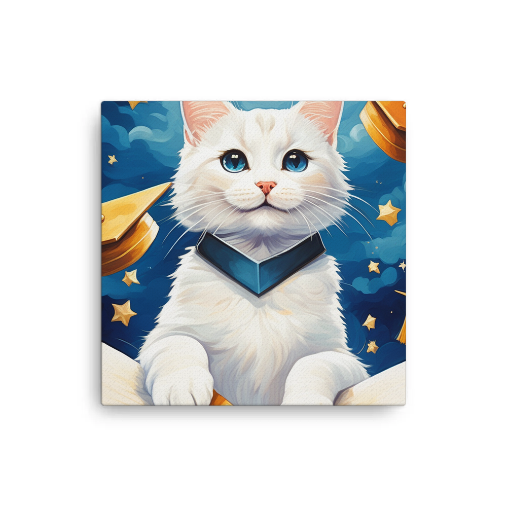 PugMug Custom White Companion Cat Canvas