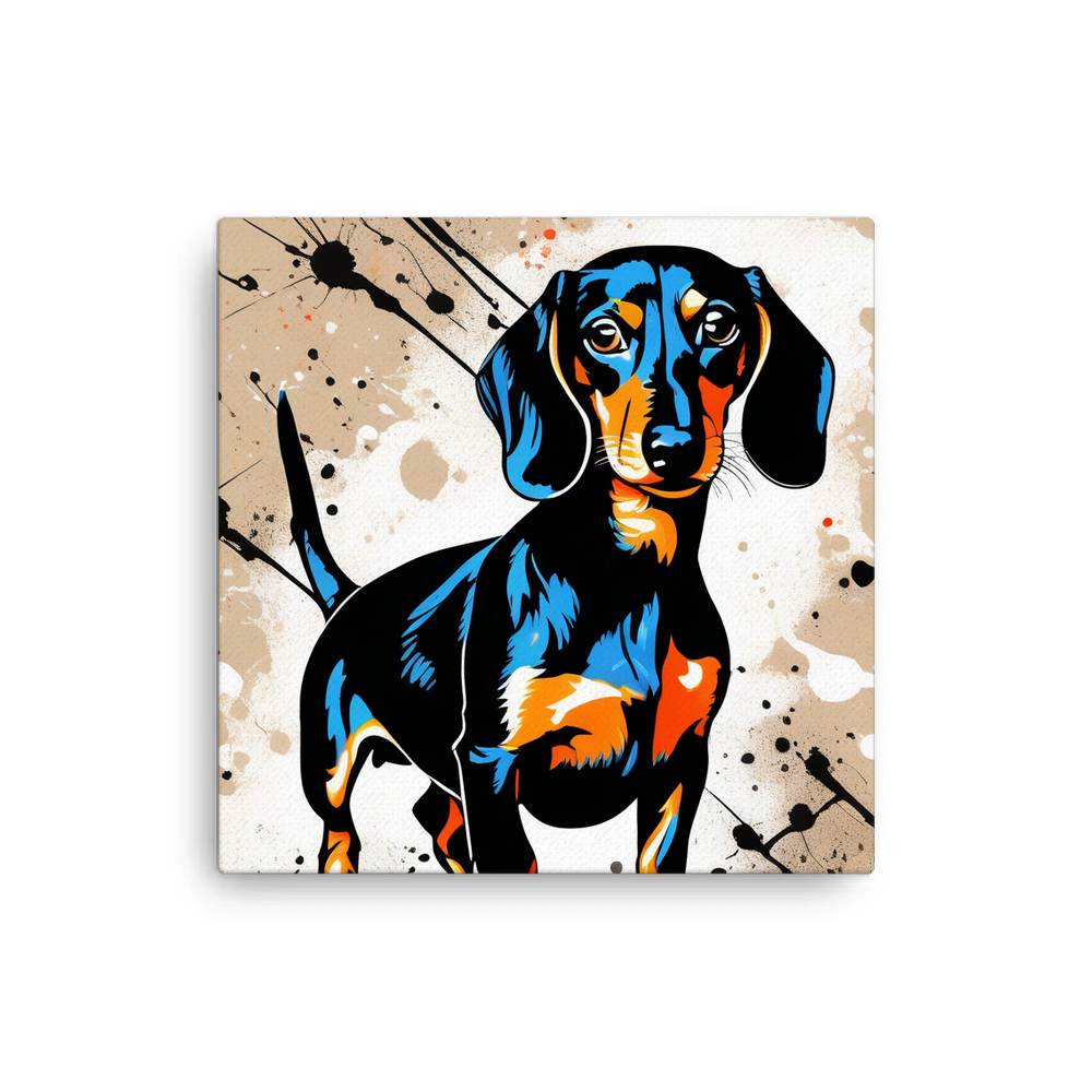 PugMug Custom Black Dachshund Canvas