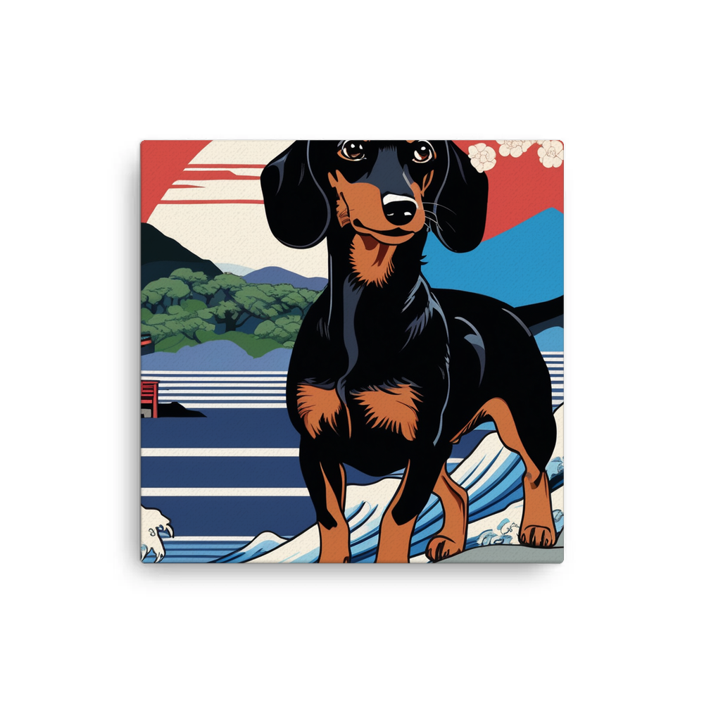 PugMug Custom Black Dachshund Canvas