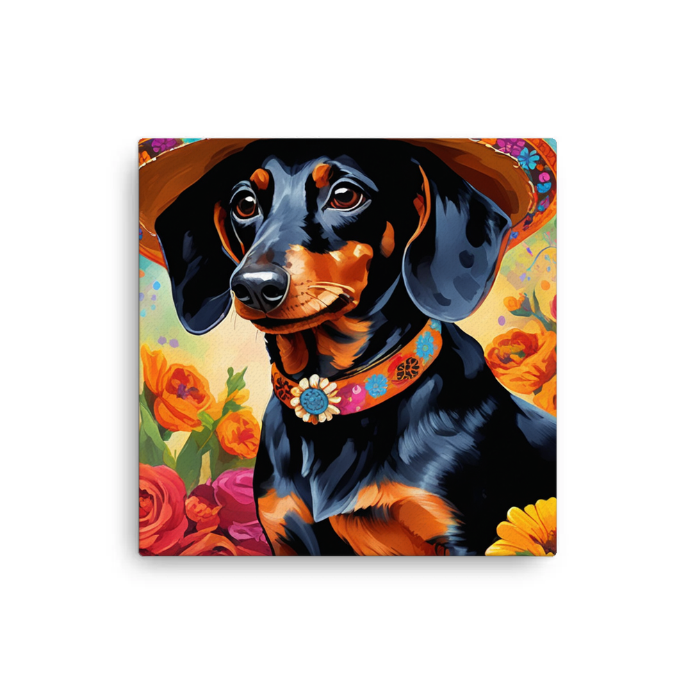 PugMug Custom Black Dachshund Canvas