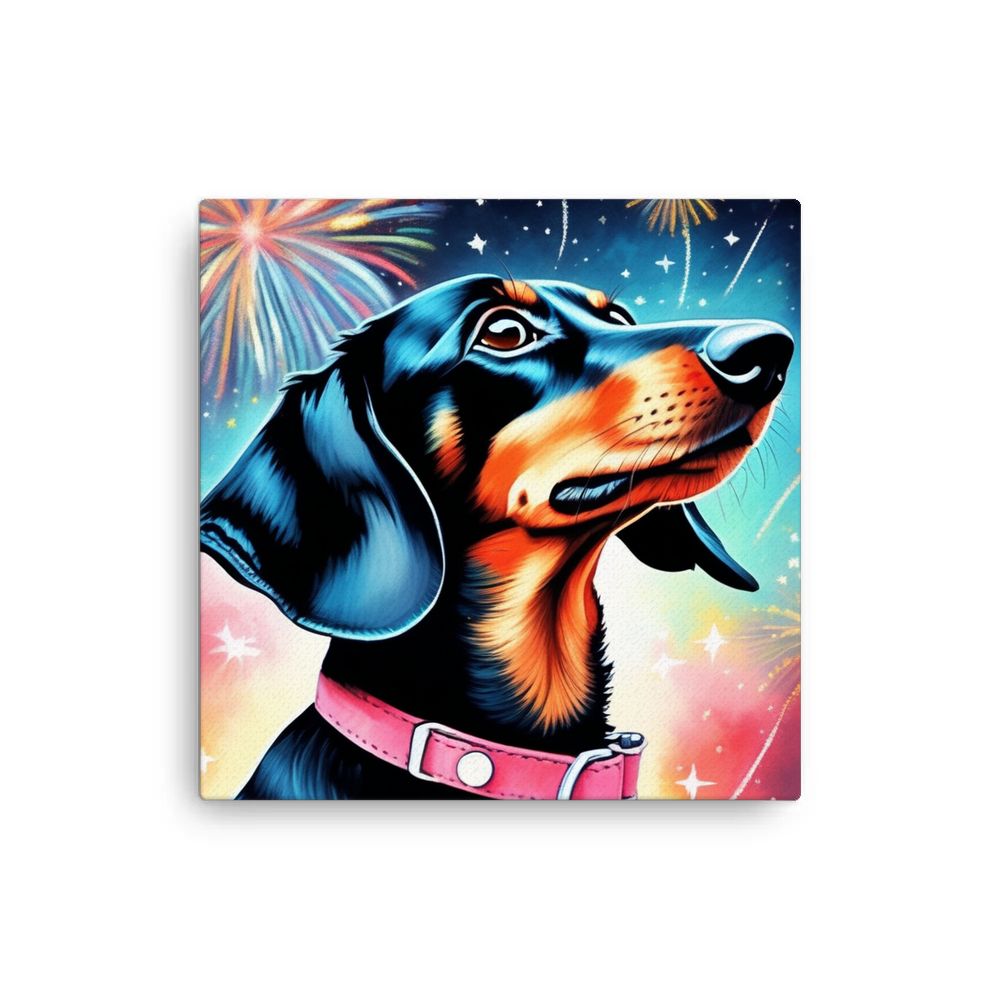 PugMug Custom Black Dachshund Canvas