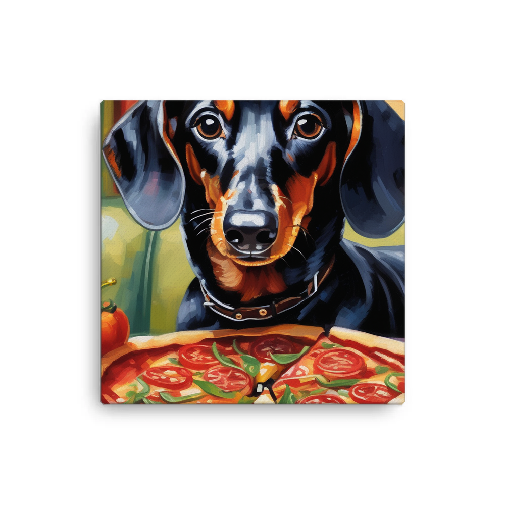 PugMug Custom Black Dachshund Canvas